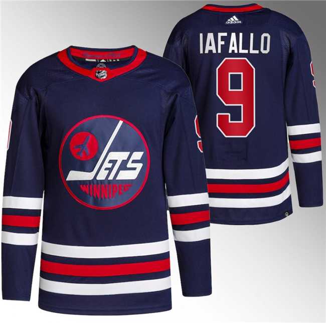 Men%27s Winnipeg Jets #9 Alex Iafallo 2021-22 Navy Stitched Jersey